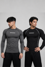 Dark Titan Pack of 2 - Titan Grey & Phantom Black Full Sleeve Compression Tshirts