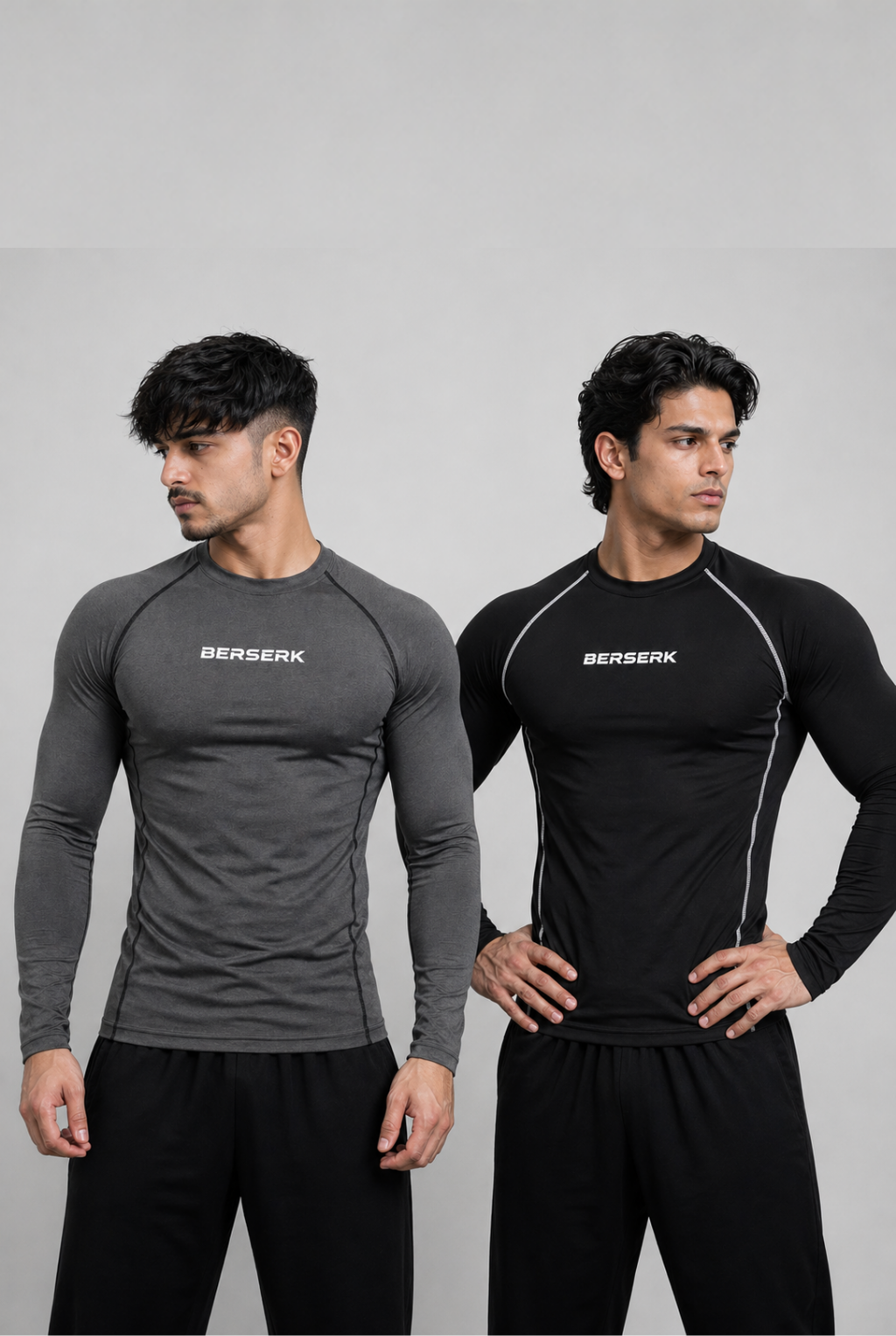 Dark Titan Pack of 2 - Titan Grey & Phantom Black Full Sleeve Compression Tshirts