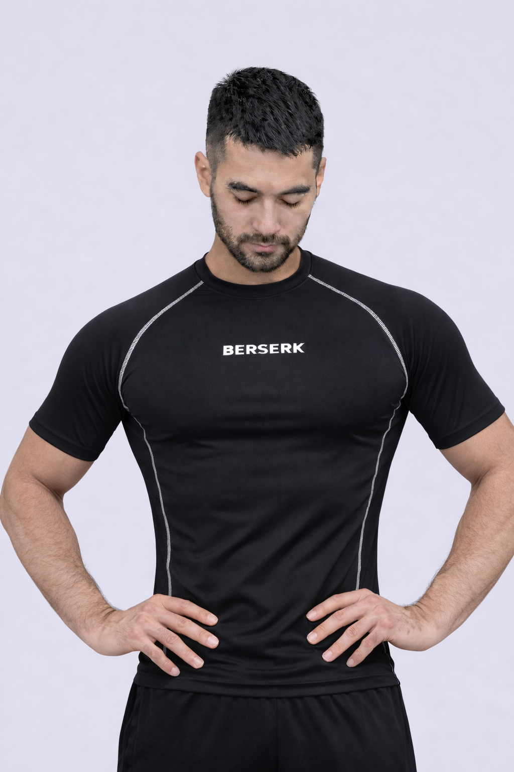 Black Half Sleeve Compression Tshirt