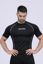 Black Half Sleeve Compression Tshirt