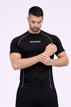Black Half Sleeve Compression Tshirt