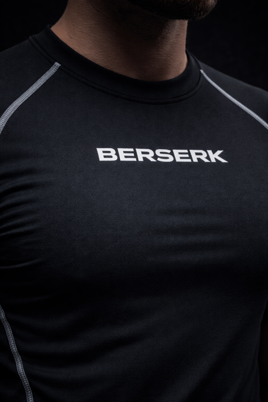 Black Half Sleeve Compression Tshirt
