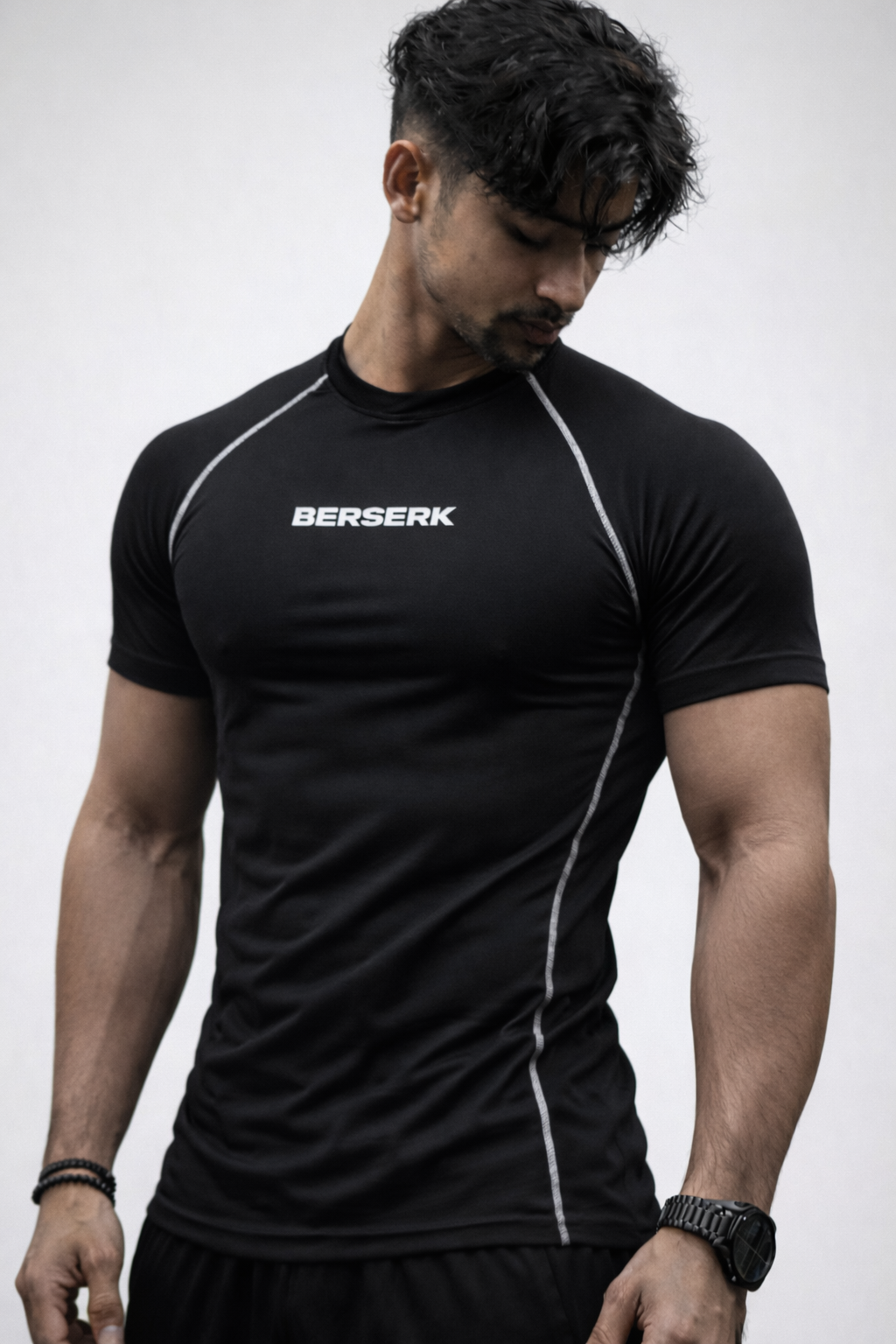 Phantom Black Half Sleeve Compression Tshirt