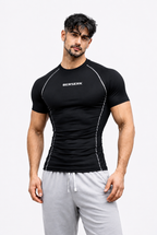 Phantom Black Half Sleeve Compression Tshirt