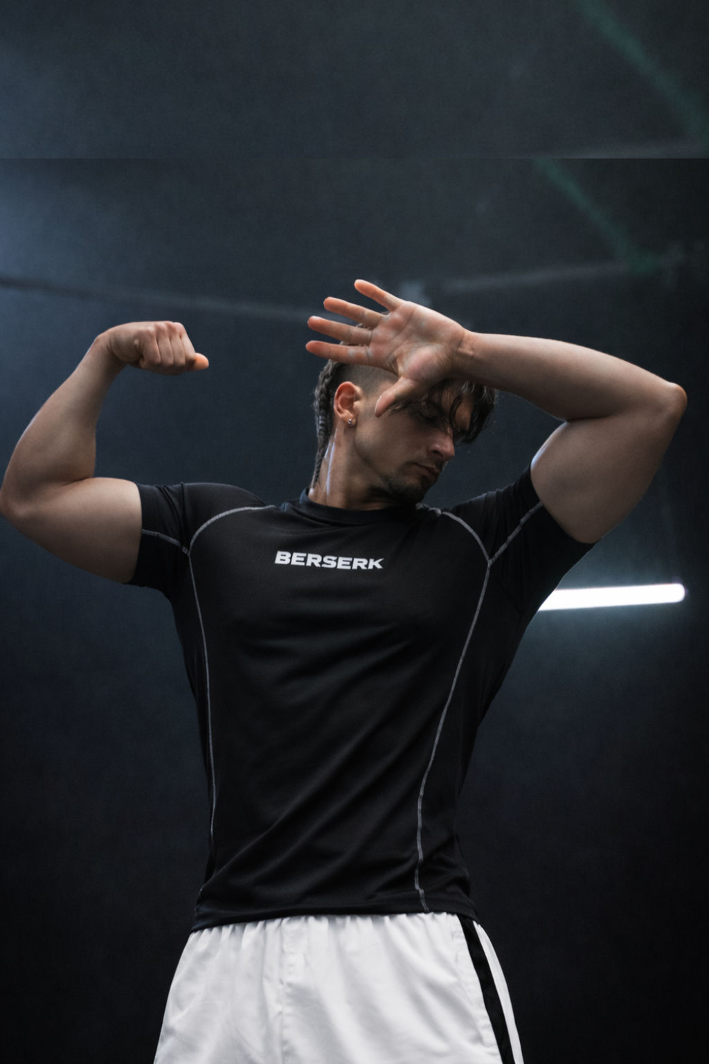 Black Half Sleeve Compression Tshirt