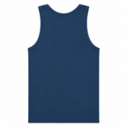 Premium Cotton Fitted Gym Tank - Storm Blue