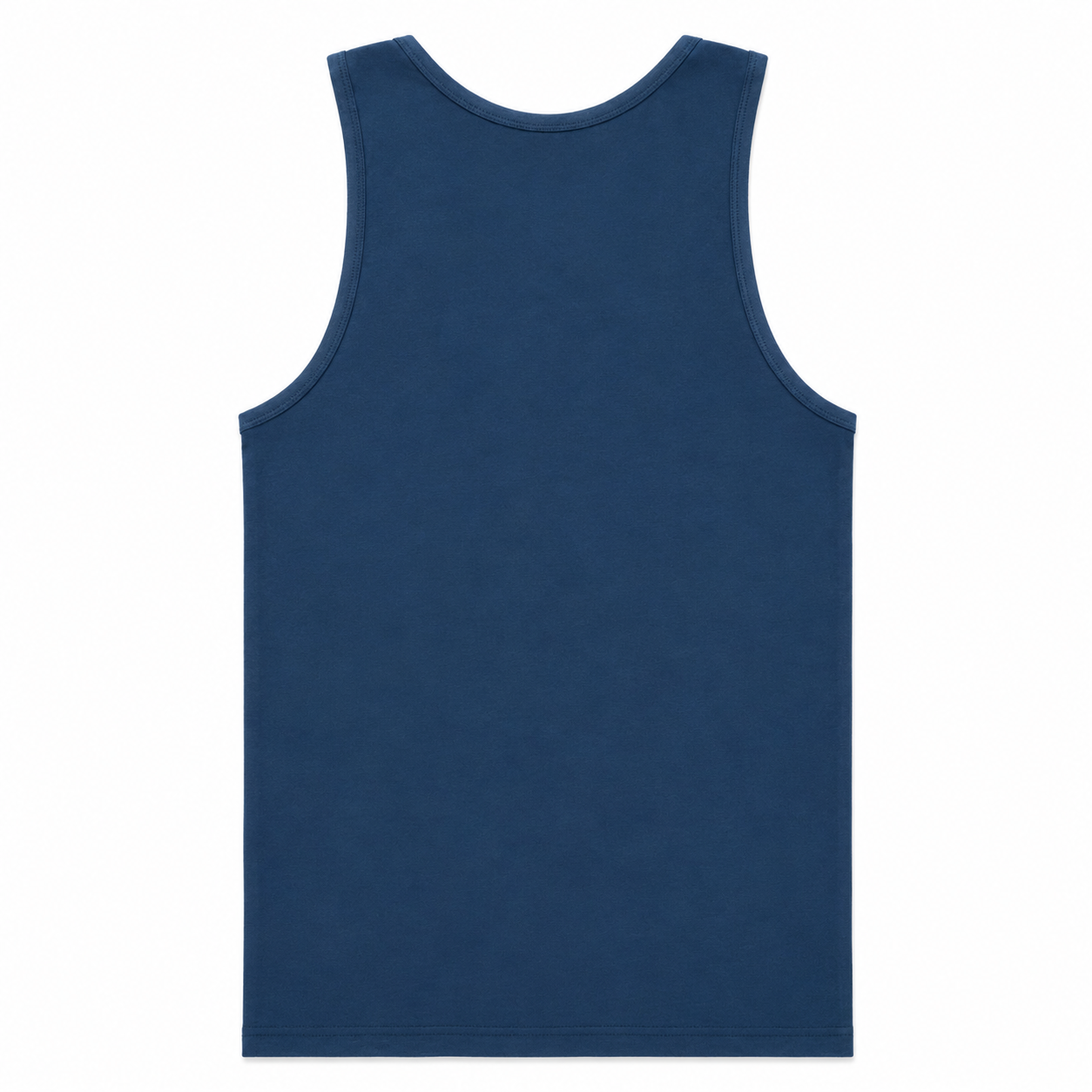 Premium Cotton Fitted Gym Tank - Storm Blue