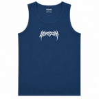 Premium Cotton Fitted Gym Tank - Storm Blue