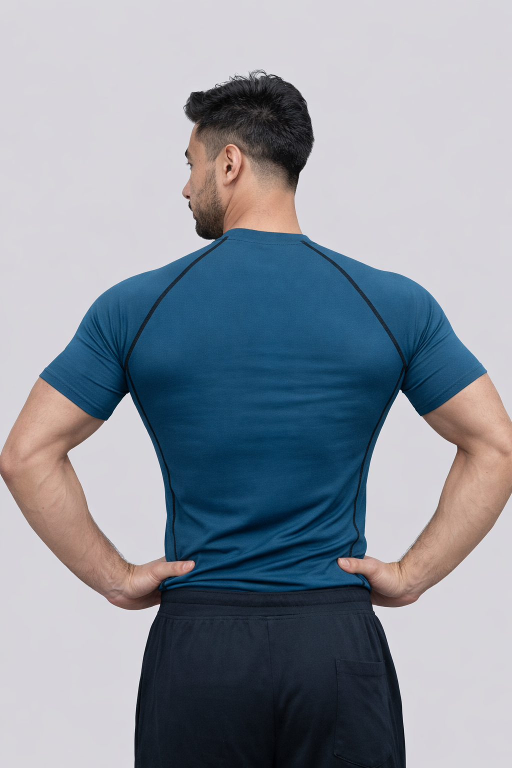 Neptune Blue Half Sleeve Compression Tshirt