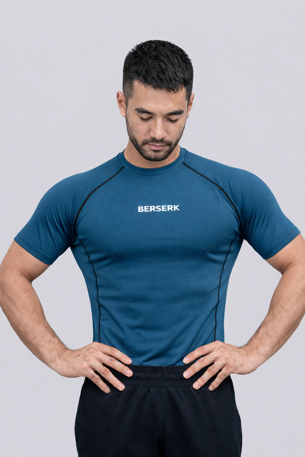 Neptune Blue Half Sleeve Compression Tshirt