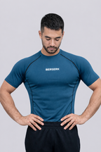 Neptune Blue Half Sleeve Compression Tshirt