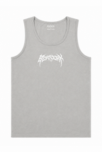 Premium Cotton Fitted Gym Tank - Light Grey