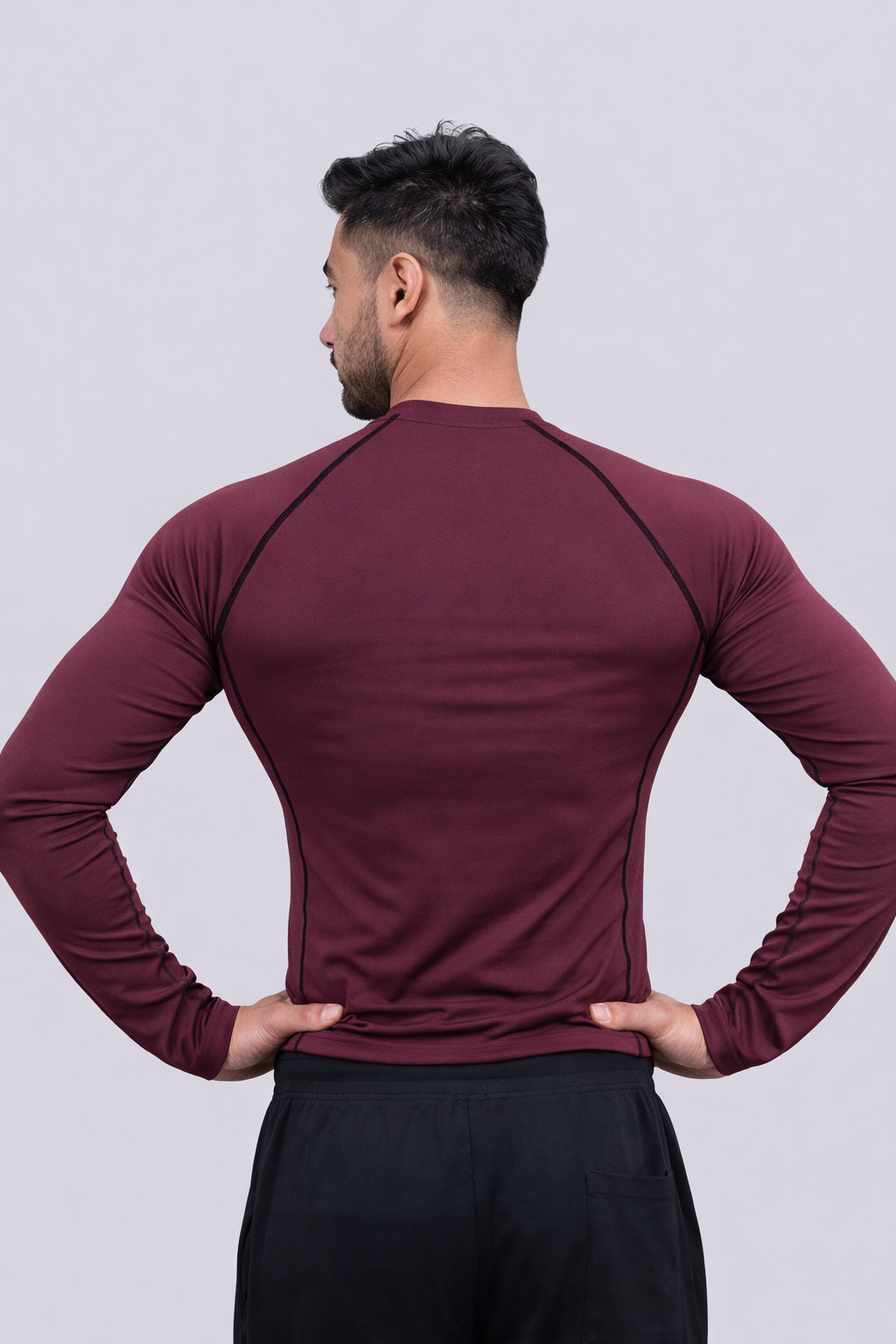 Royal Maroon Full Sleeve Compression Tshirt
