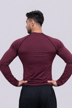 Royal Maroon Full Sleeve Compression Tshirt