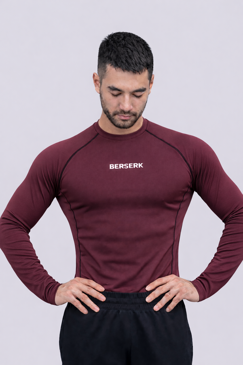 Royal Maroon Full Sleeve Compression Tshirt