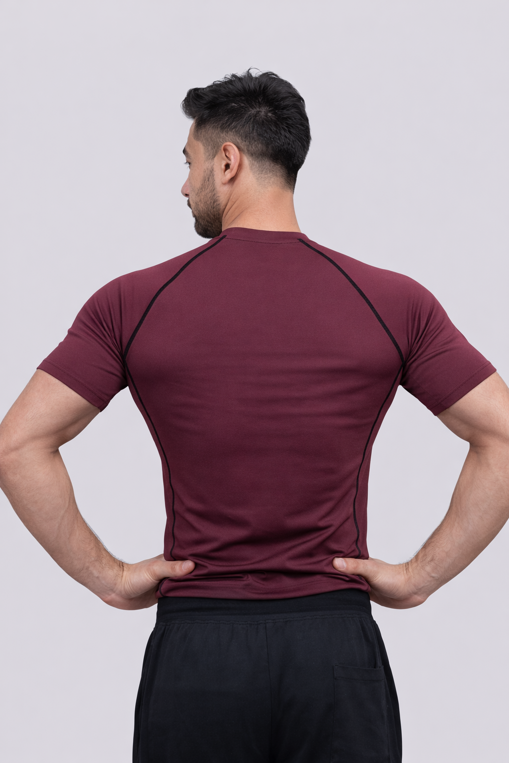 Royal Maroon Half Sleeve Compression Tshirt