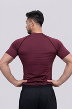 Royal Maroon Half Sleeve Compression Tshirt
