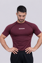 Royal Maroon Half Sleeve Compression Tshirt