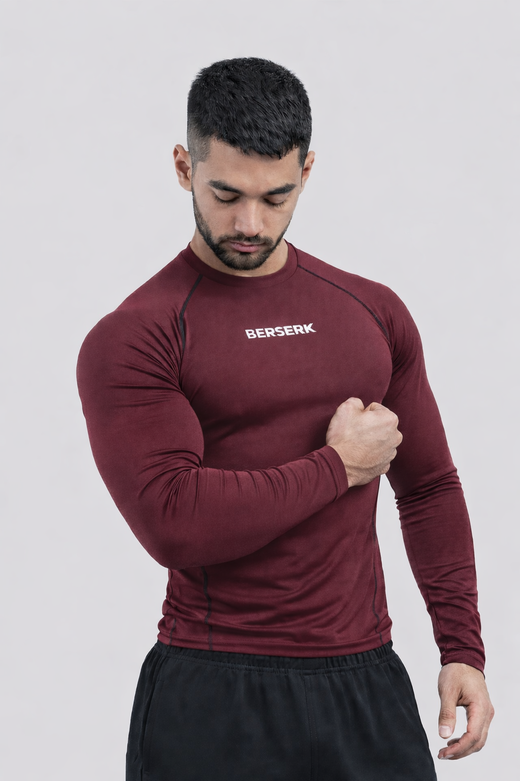 Maroon Full Sleeve Compression Tshirt