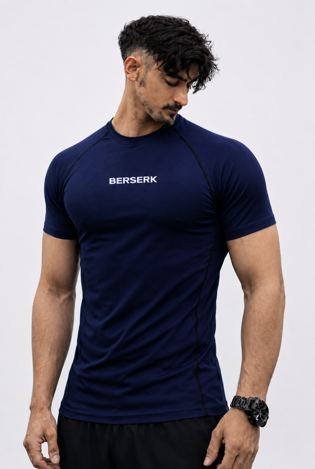 Midnight Navy Half Sleeve Compression Tshirt