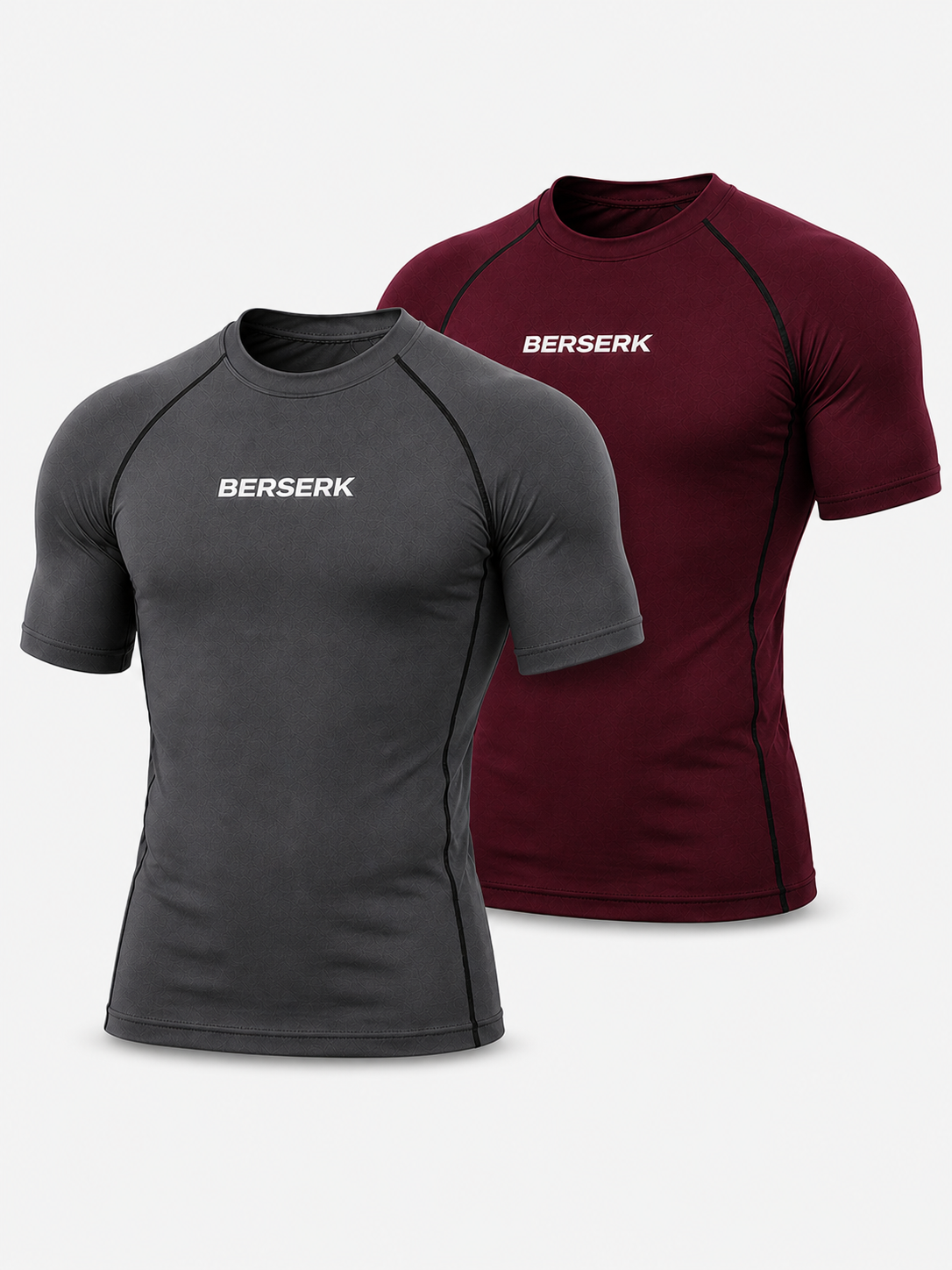 Onyx Pack of 2 - Titan Grey & Royal Maroon Half Sleeve Compression Tshirts