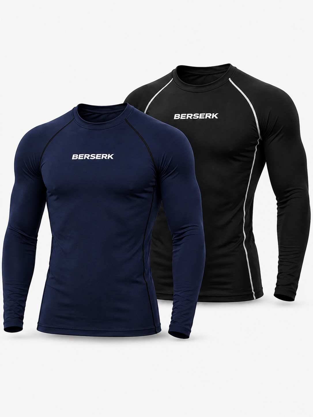 Midnight Phantom Pack of 2 - Midnight Navy & Phantom Black Full Sleeve Compression Tshirts