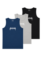 Premium Cotton Fitted Gym Tank - 3 pack