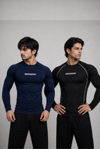 Midnight Phantom Pack of 2 - Midnight Navy & Phantom Black Full Sleeve Compression Tshirts