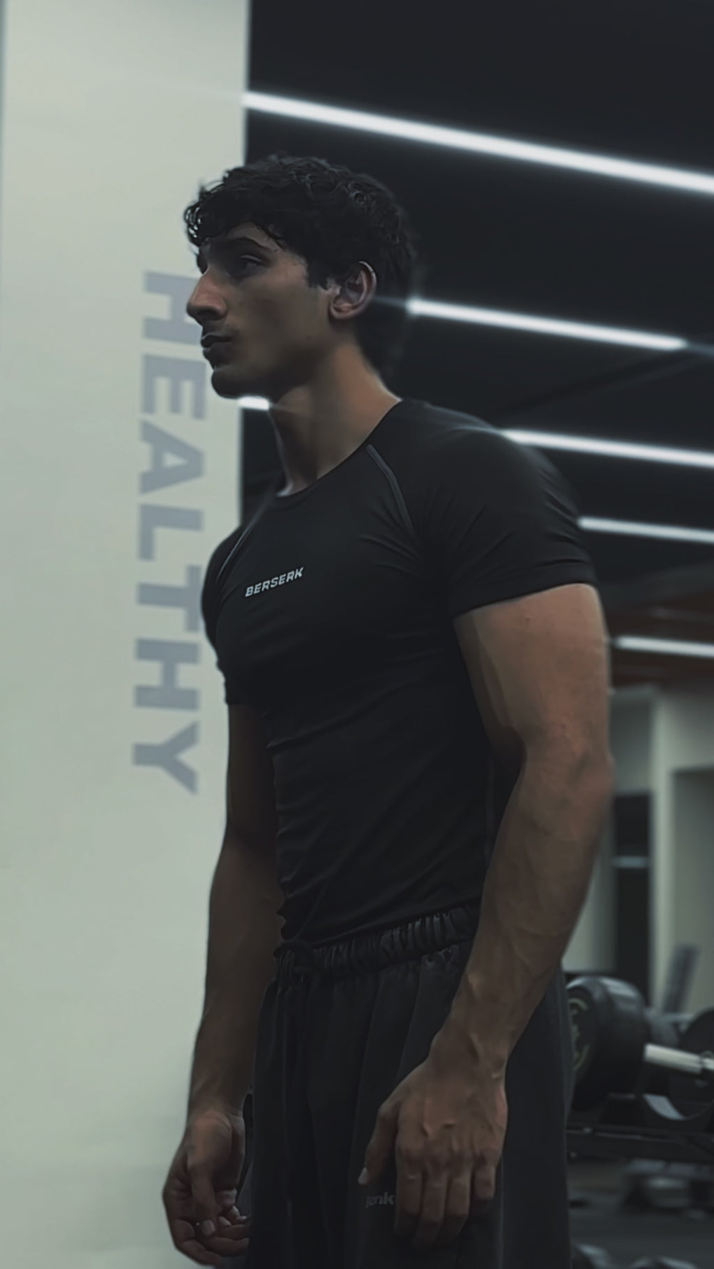 Phantom Black Half Sleeve Compression Tshirt