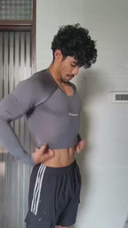 Titan Grey Full Sleeve Compression Tshirt