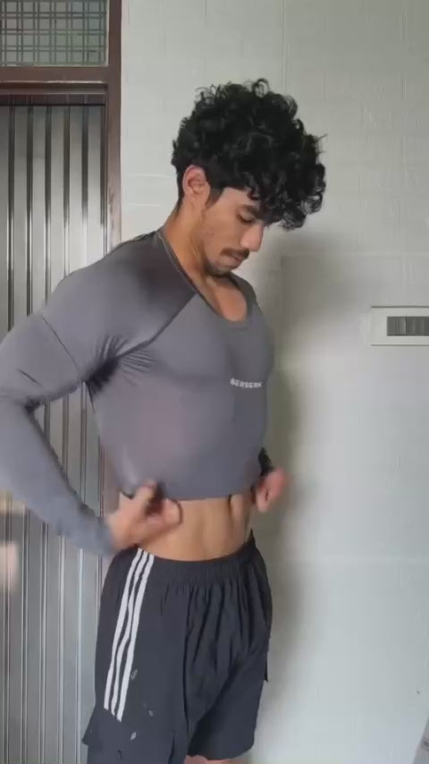 Titan Grey Full Sleeve Compression Tshirt