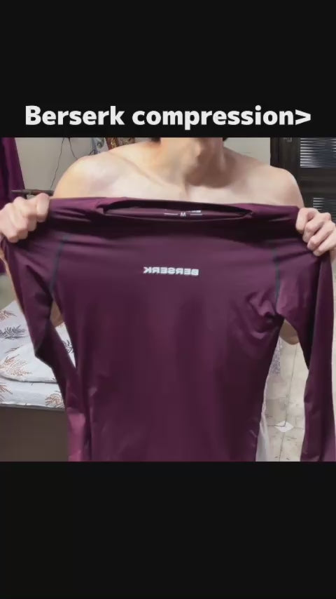 Royal Maroon Full Sleeve Compression Tshirt