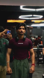 Royal Maroon Half Sleeve Compression Tshirt
